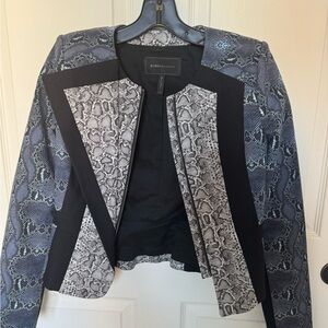 BCBGMAXAZRIA Women's Snake Print Jacket - Black and Gray